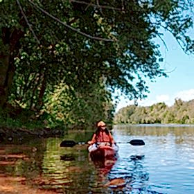 Woman in kayak