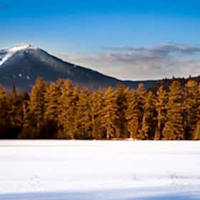 Lake covered with ice and snow