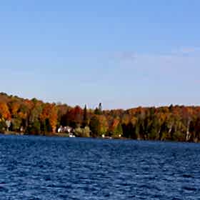 Fall foliage from a boat