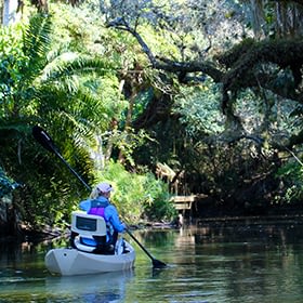Woman kayaking