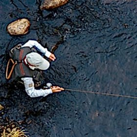 fly fishing on a river