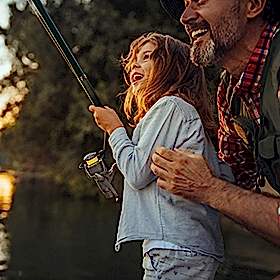 bait fishing grandfather grandaughter