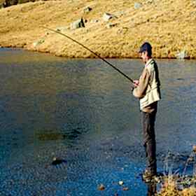 Man fly fishing